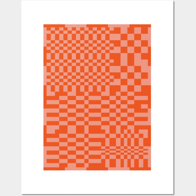 Checkerboard Pattern - Red 2 Wall Art by Colorable